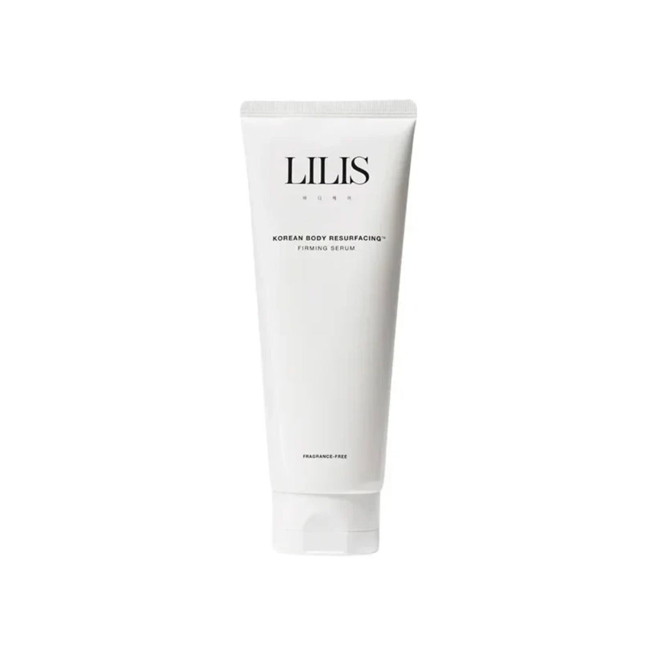 Lilis Korean Body Resurfacing Firming Serum tube, fragrance-free body care available at ställe studios
