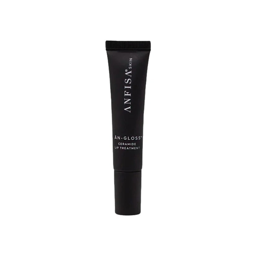 Anfisa Skin Ân-Gloss Ceramide Lip Treatment in a sleek black tube, available at ställe studios