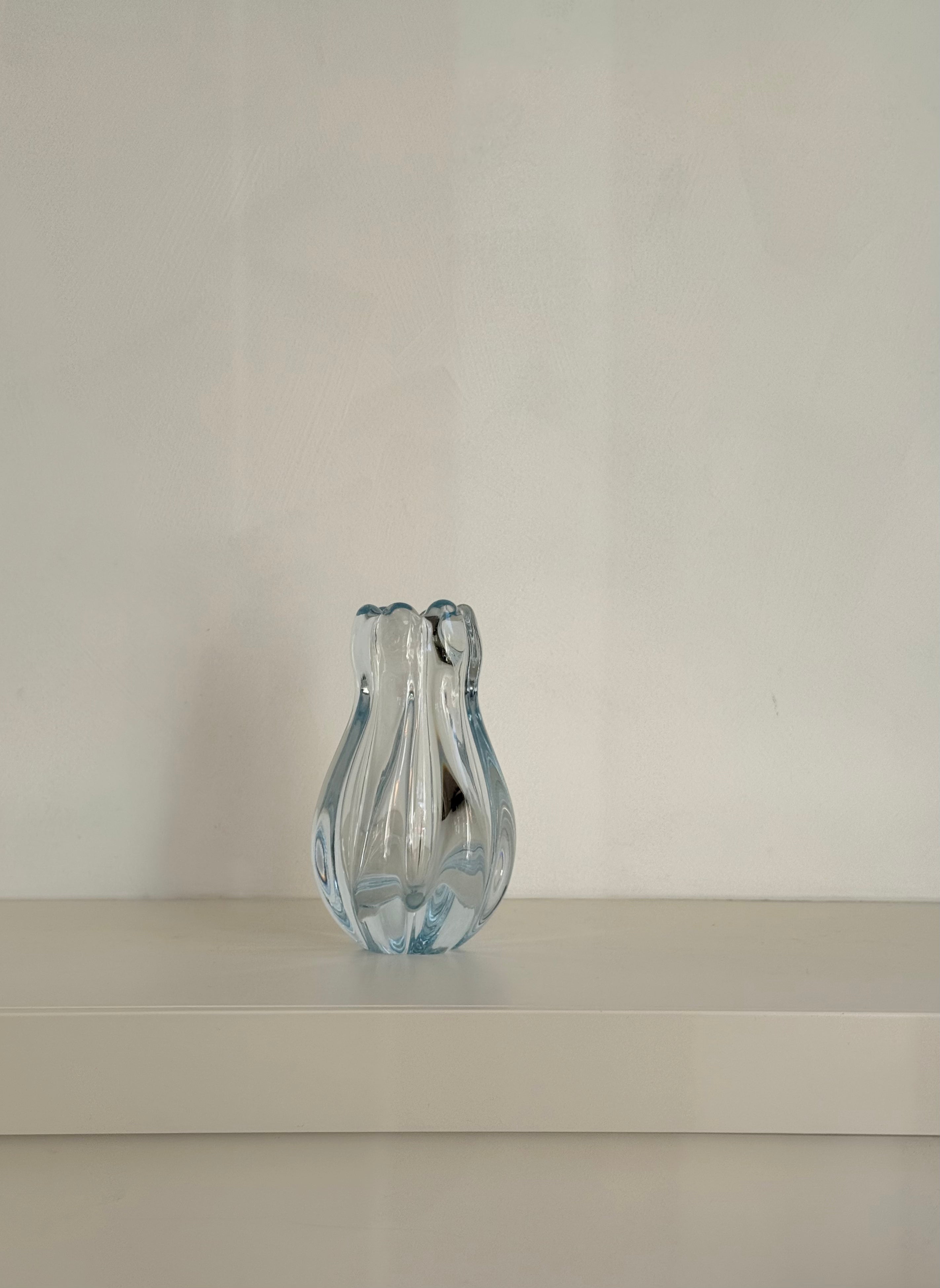 light blue glass vase by vicke lindstrand