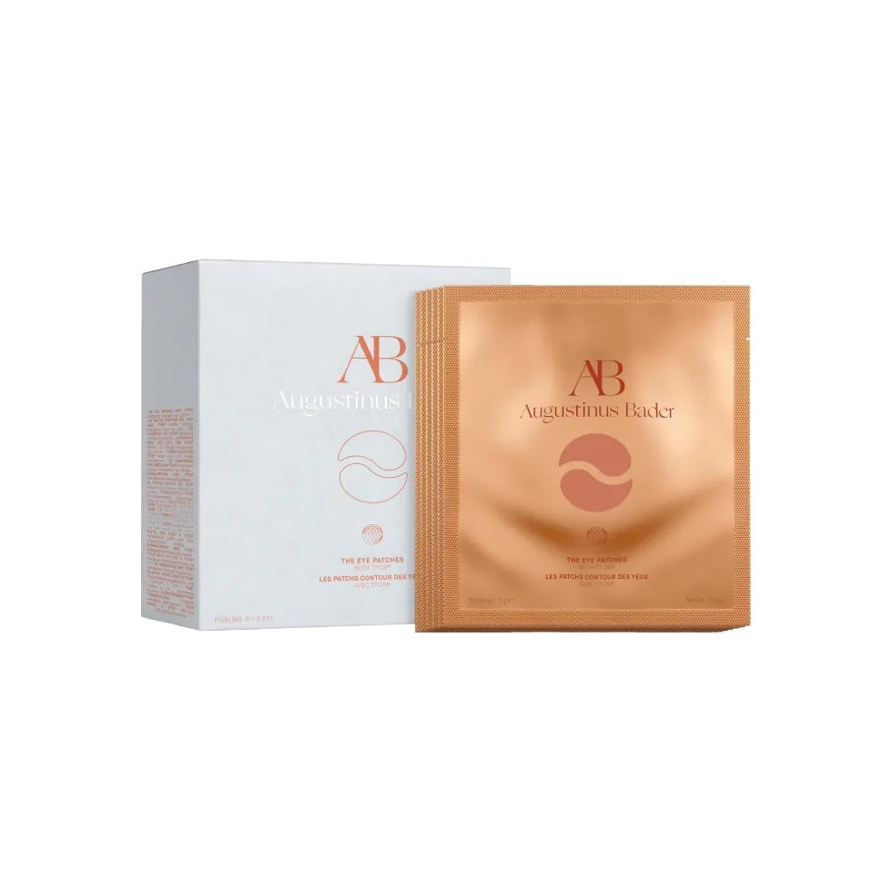 Augustinus Bader The Eye Patches box and gold foil sachet packets