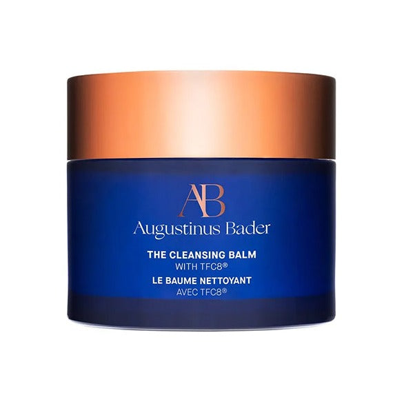 Augustinus Bader The Cleansing Balm with TFC8 in navy blue jar with copper lid