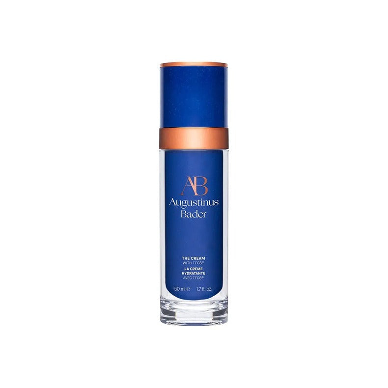 Augustinus Bader The Cream 50ml pump bottle in cobalt blue and rose gold