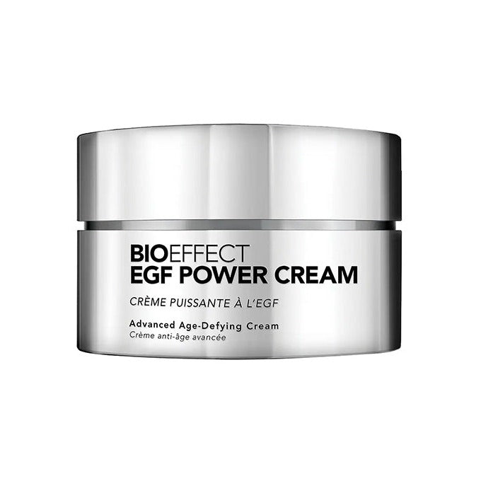Bioeffect EGF Power Cream advanced age-defying face cream in a silver jar