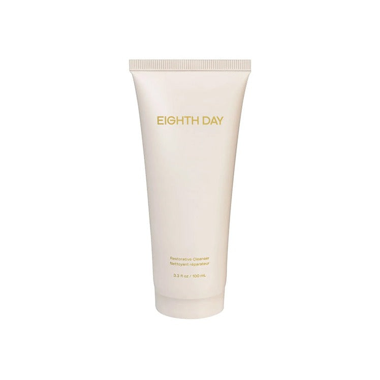 Eighth Day Restorative Cleanser in a cream squeeze tube, 3.5 fl oz