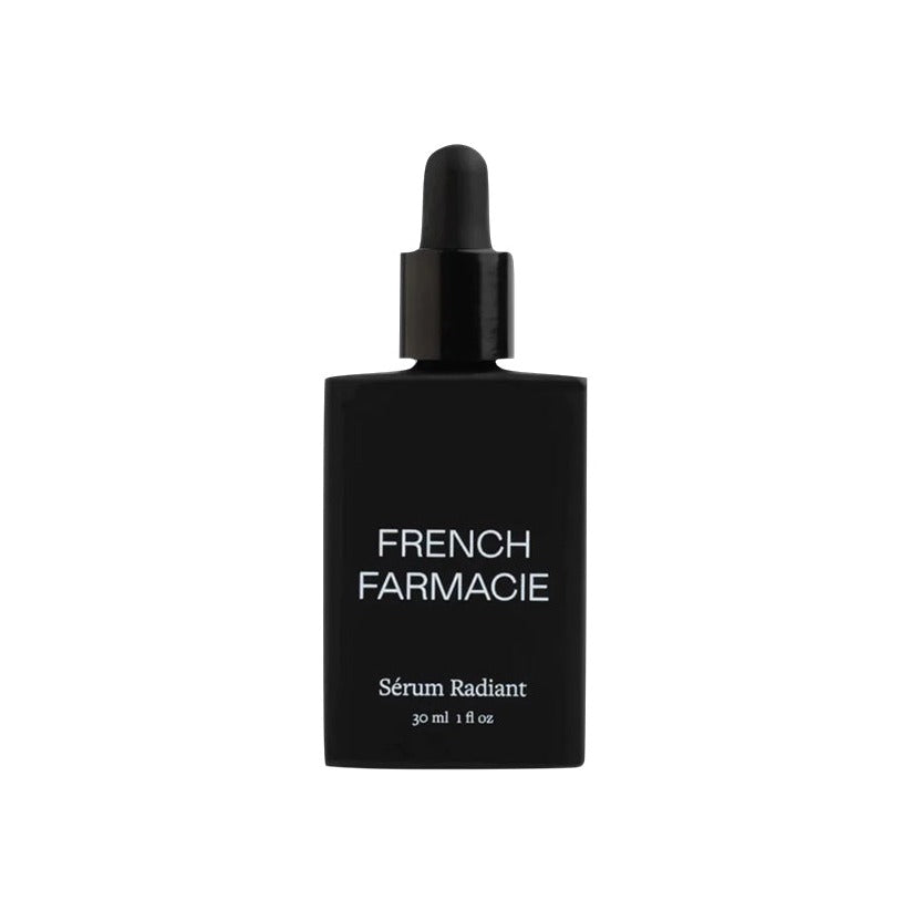 French Farmacie Sérum Radiant facial serum in a matte black 30 ml dropper bottle
