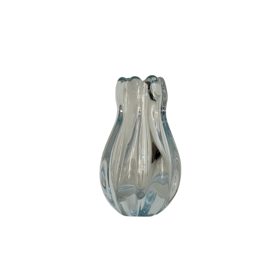 light blue glass vase by vicke lindstrand