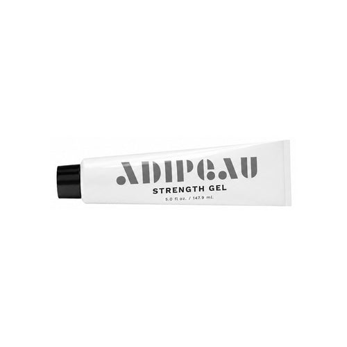 Adipeau Strength Gel in a white squeeze tube with black cap, 5 fl oz / 147.9 ml