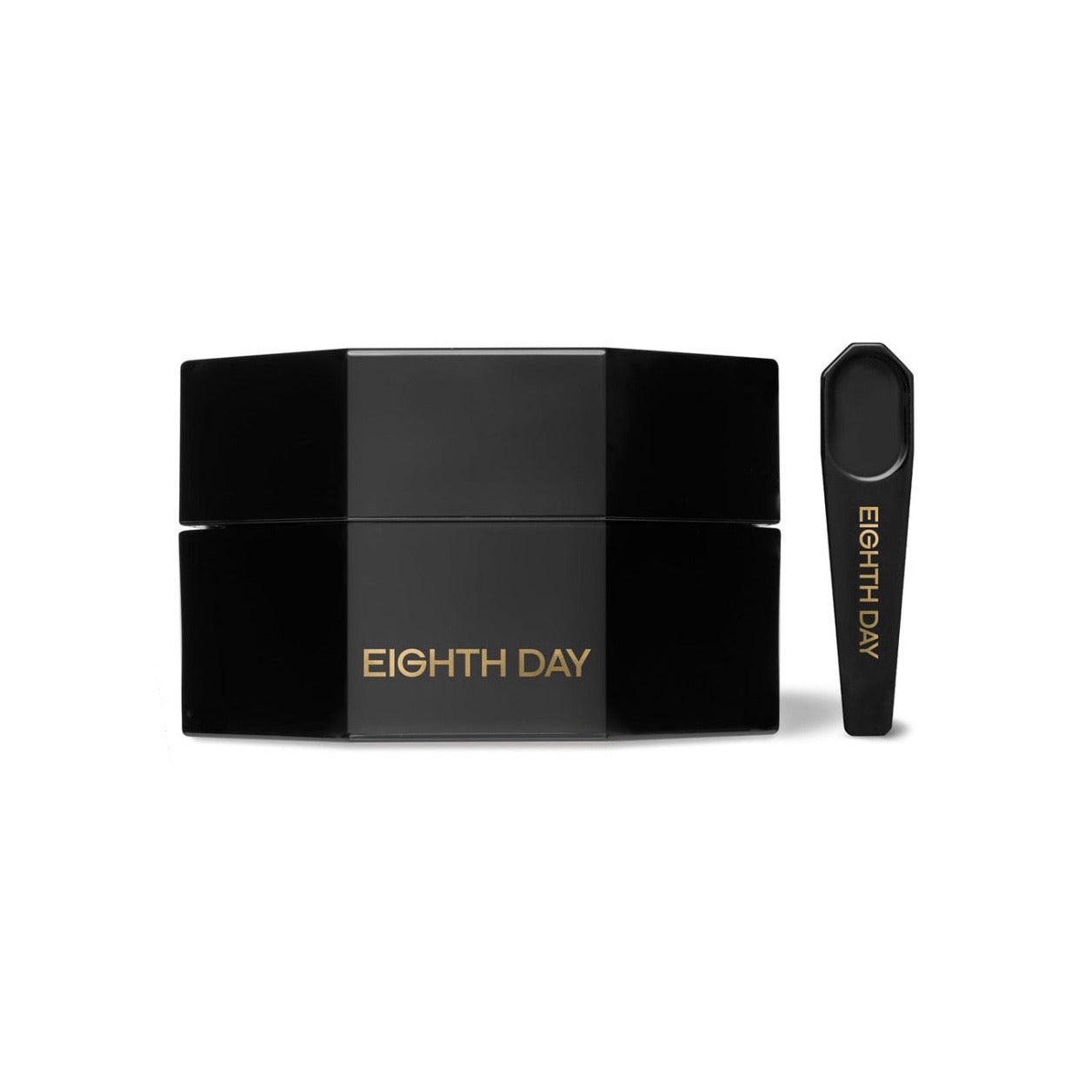 Eighth Day The Night Cream Treatment black jar with spatula applicator