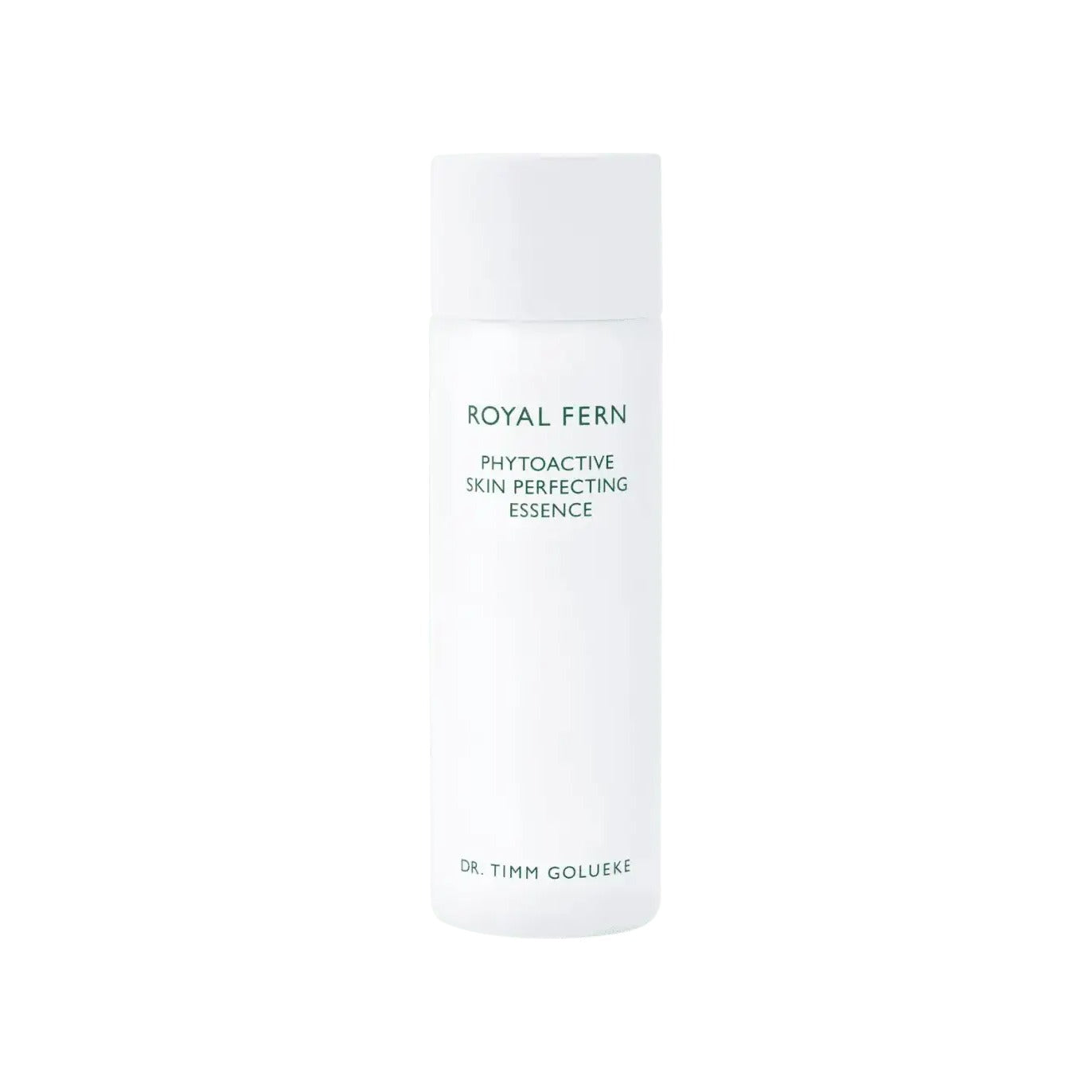 Royal Fern Phytoactive Skin Perfecting Essence in a slim white bottle by Dr. Timm Golueke