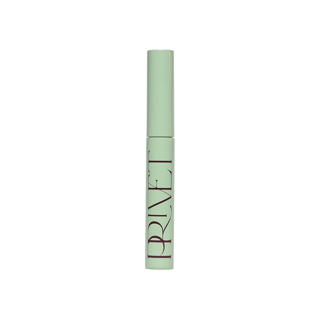 Privet Beauty brow setting serum in a slim mint-green tube with dark brown logo lettering