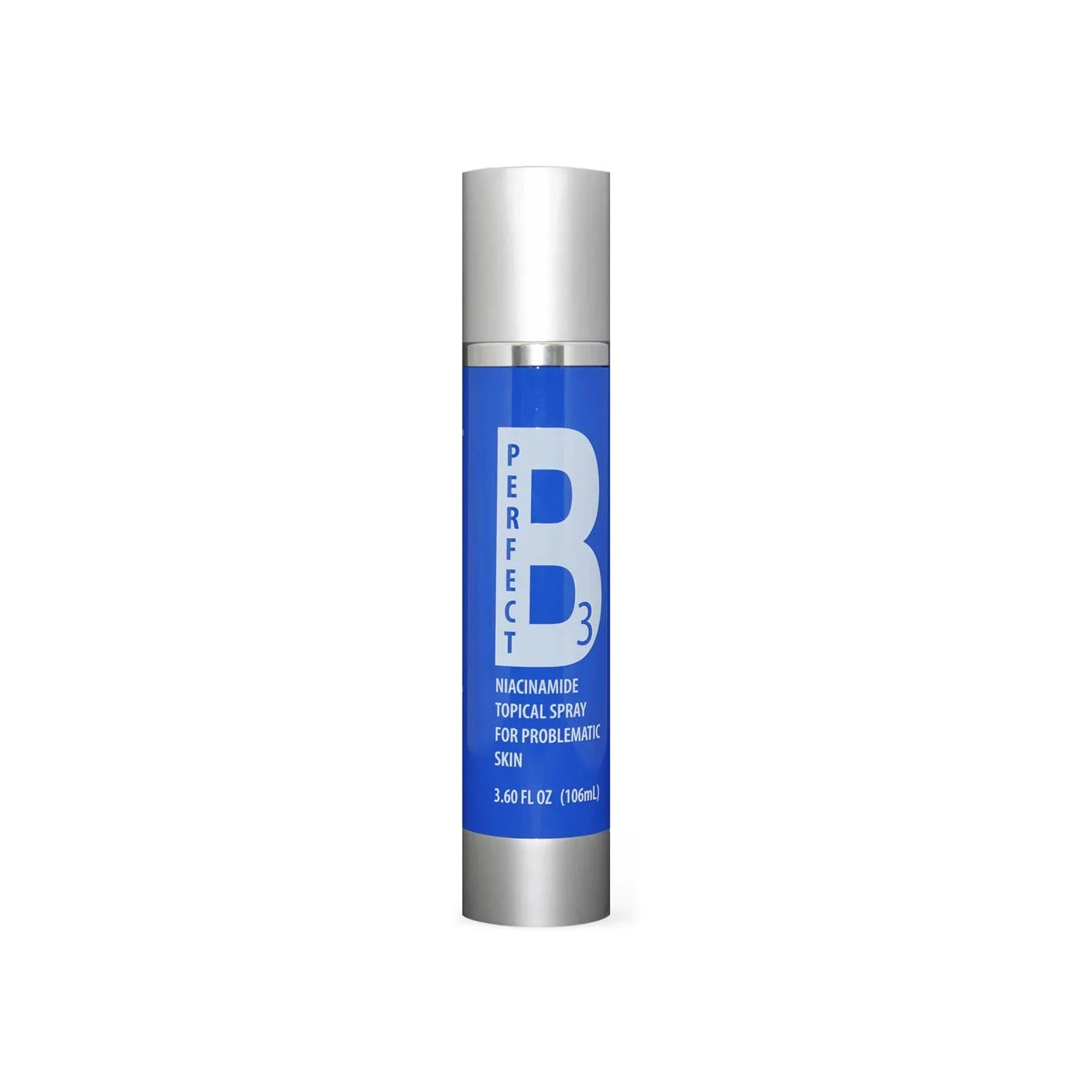 Rocasuba Perfect B3 niacinamide topical spray for problematic skin, 106ml pump bottle with blue label