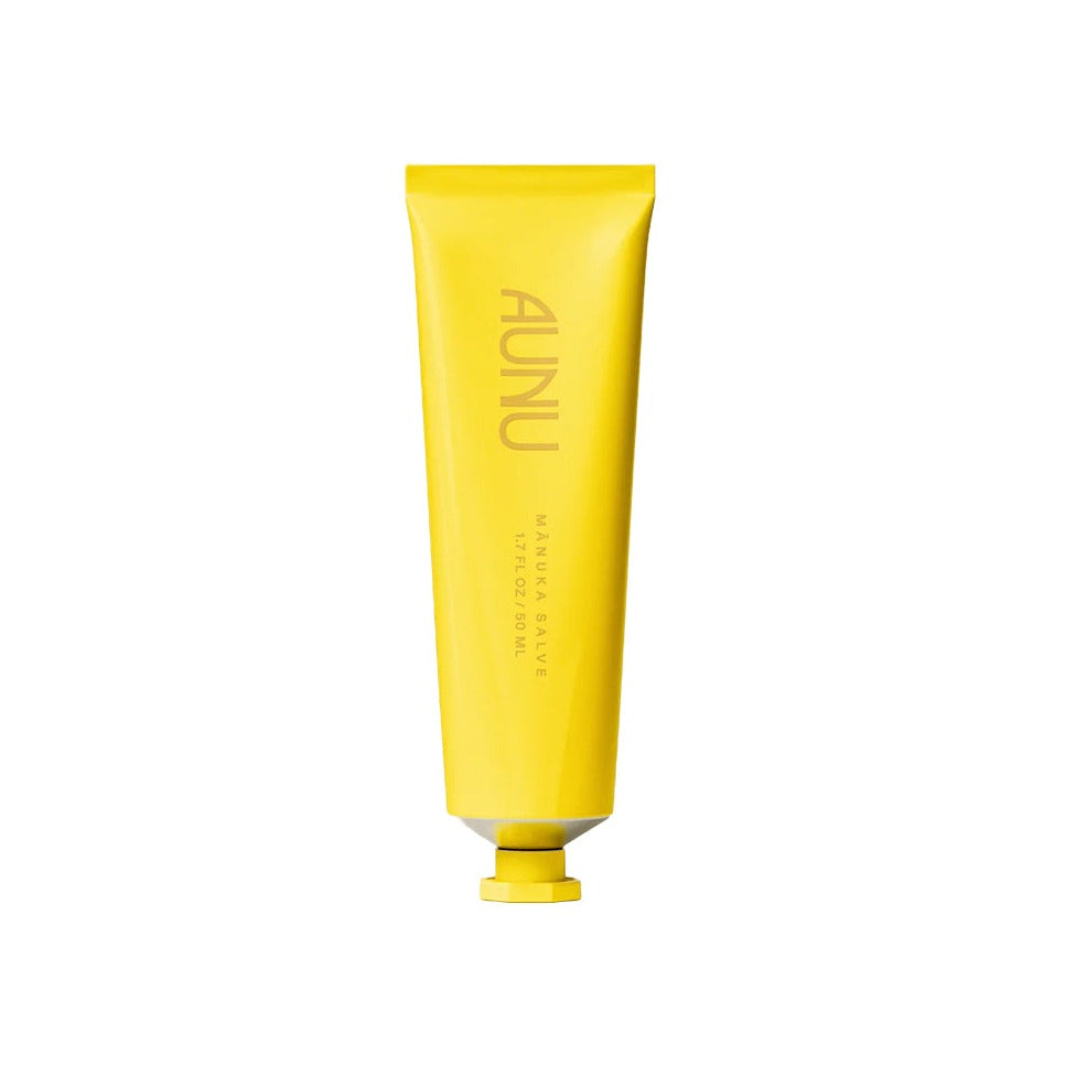 Aunu Mānuka Salve in a bright yellow squeeze tube, 50 ml