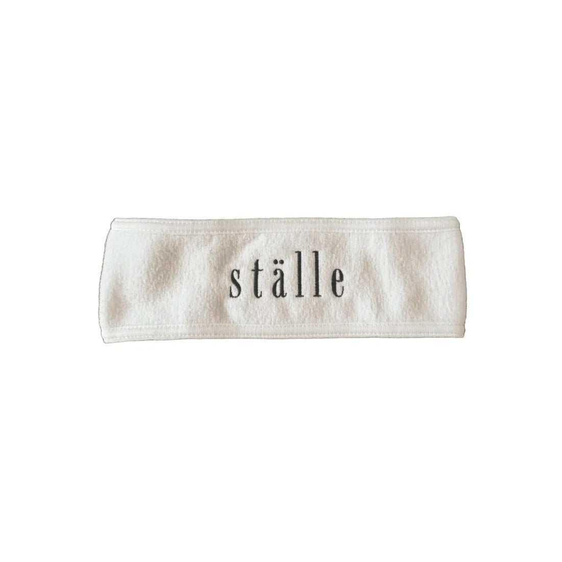 ställe studios logo spa headband in white terry cloth