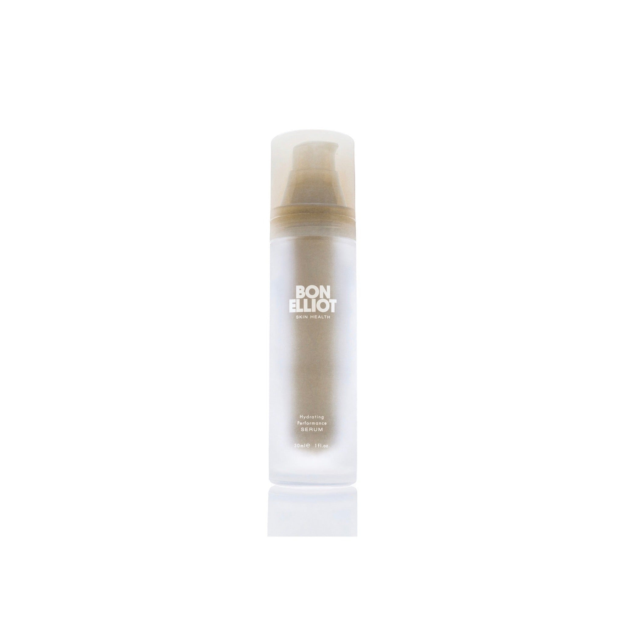 Bon Elliot Hydrating Performance Serum in a frosted pump bottle, 30ml
