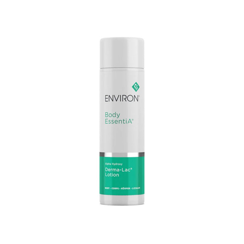 Environ Body EssentiA Alpha Hydroxy Derma-Lac Lotion in a white and teal bottle