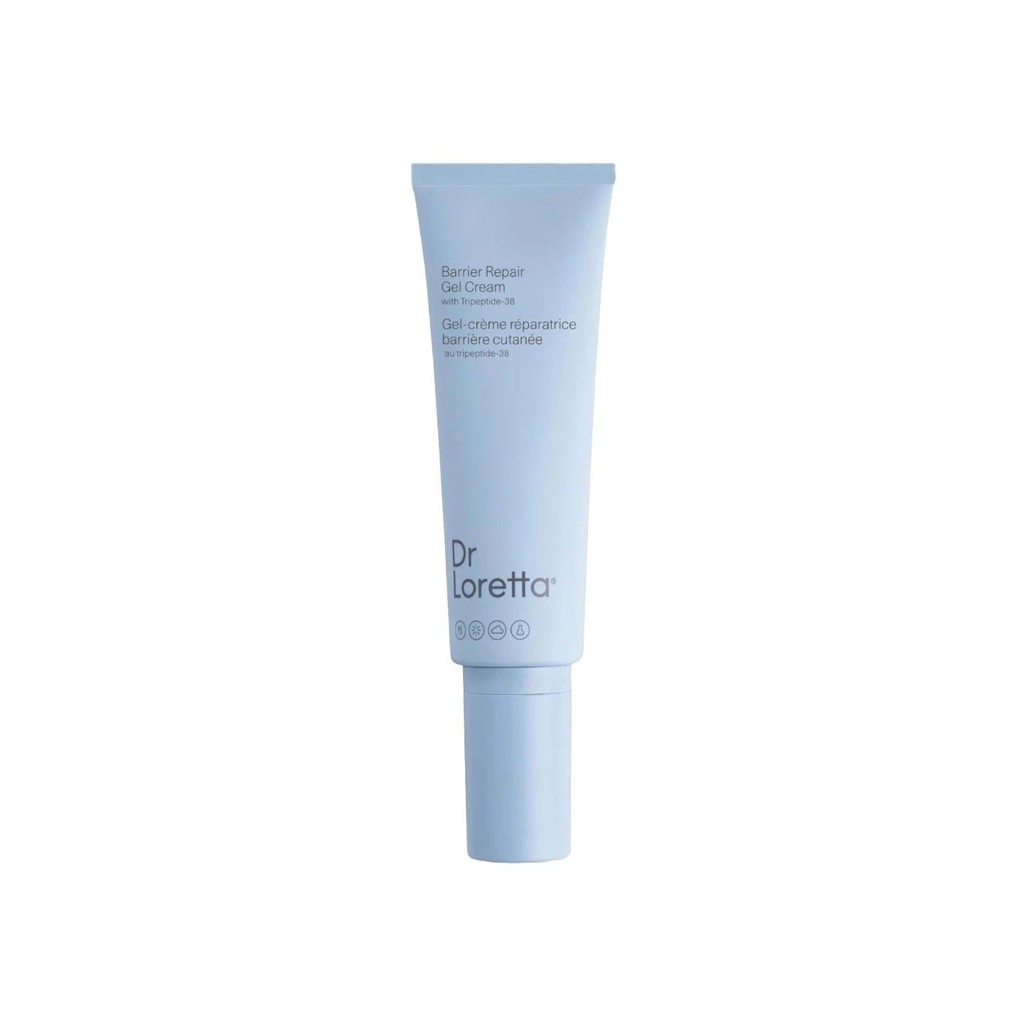 Dr. Loretta Barrier Repair Gel Cream in a light blue tube