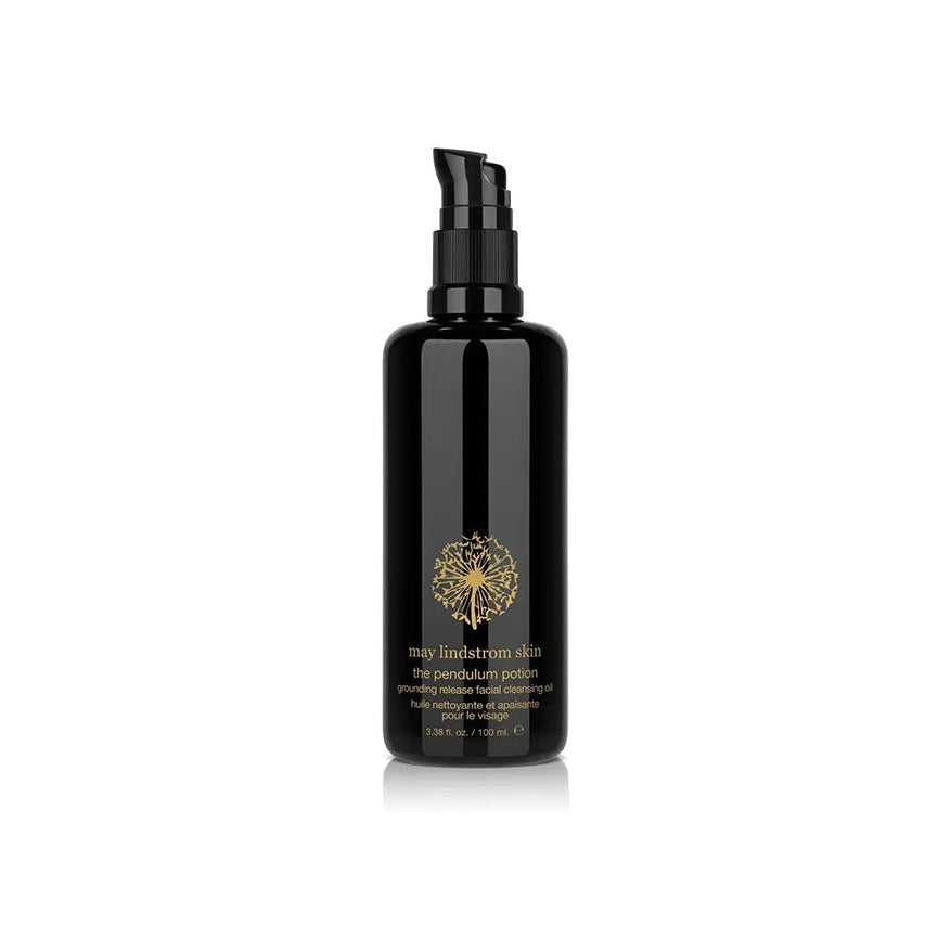 May Lindstrom Skin The Pendulum Potion grounding release facial cleansing oil in a 100ml black pump bottle