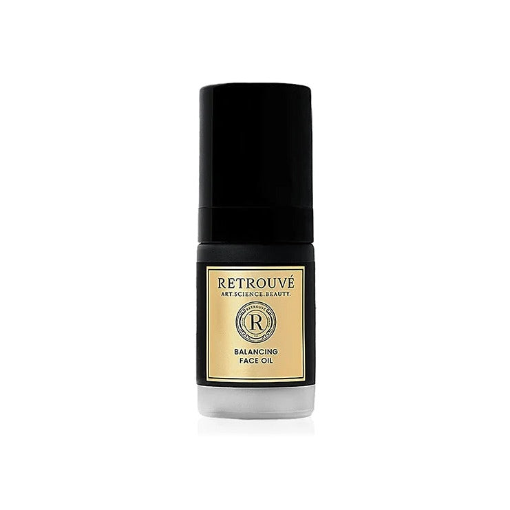 Retrouvé Balancing Face Oil in a small black bottle with gold label
