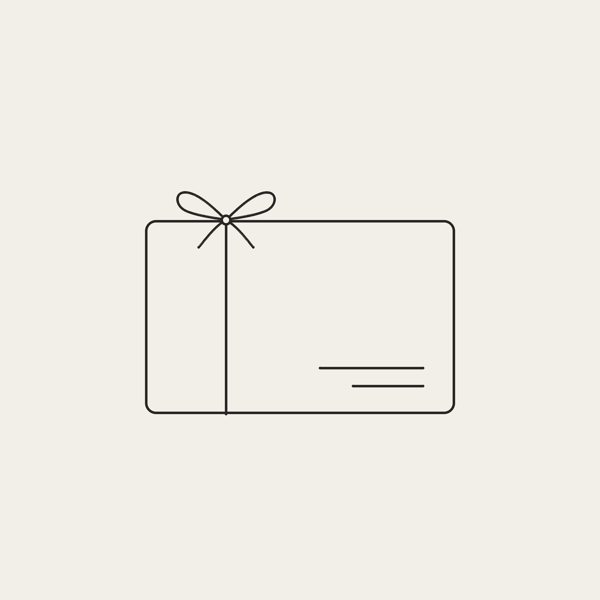 a plain line drawing of a gift card