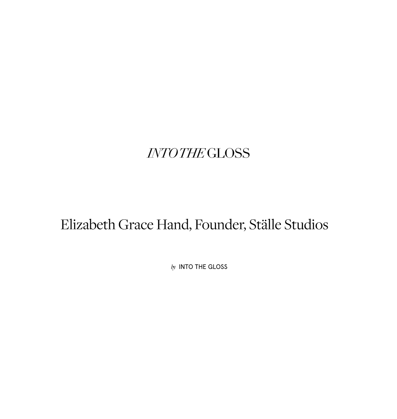 into the gloss